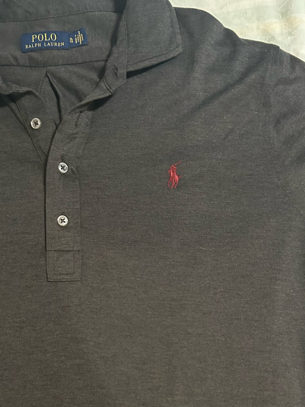 Ralph Lauren Men's Charcoal Soft Polo Long Sleeve EUC XL